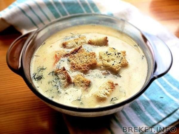 Сырный суп-пюре с сосисками